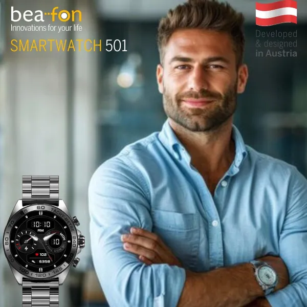 Nutikell beafon WATCH 501 1,43" Teras Mattmust