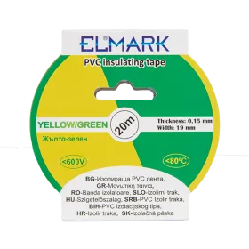 INSULATING TAPE 20mx19mm YELLOW/GREEN