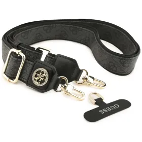 Guess Universal Crossbody Strap 4G Tether Patch Strass Metal Logo - Universal Phone Strap / Lanyard (Black)