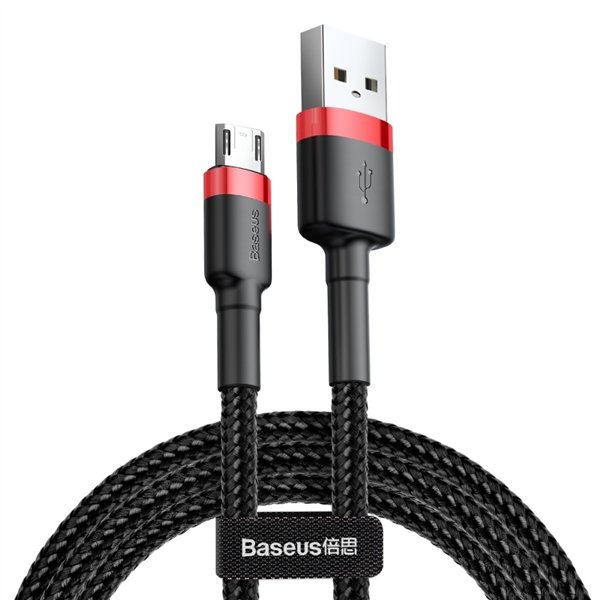 USB-kaapeli - micro-USB Baseus Cafule Musta Punainen 2 m