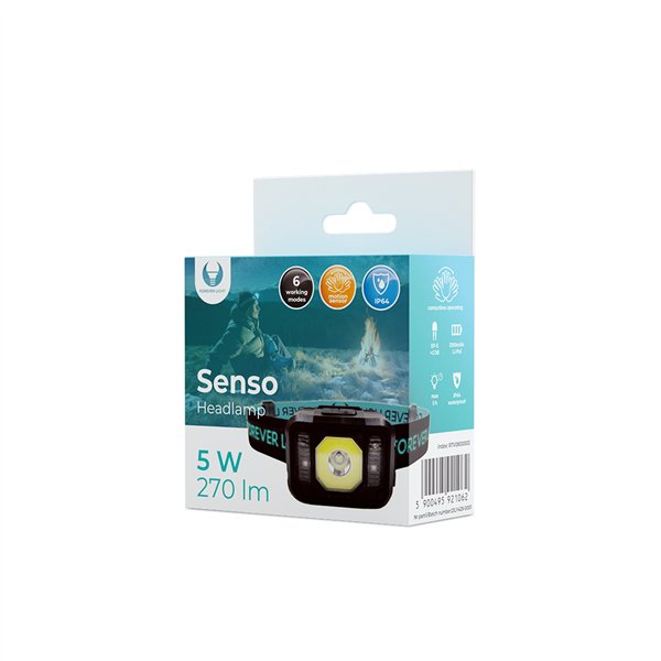 LED-otsalamppu Senso XP-E 3W + COB 3W sensorilla 270lm 1200mAh Li-Pol Forever Light