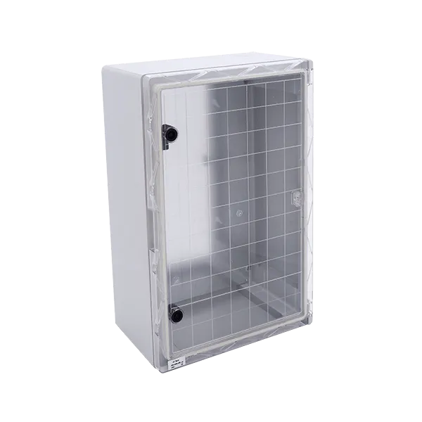 ABS plastikinė plokštė 500x400x245 skaidrios durys