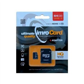 Imro memory card 64GB microSDXC cl. 10 UHS-3 + adapter
