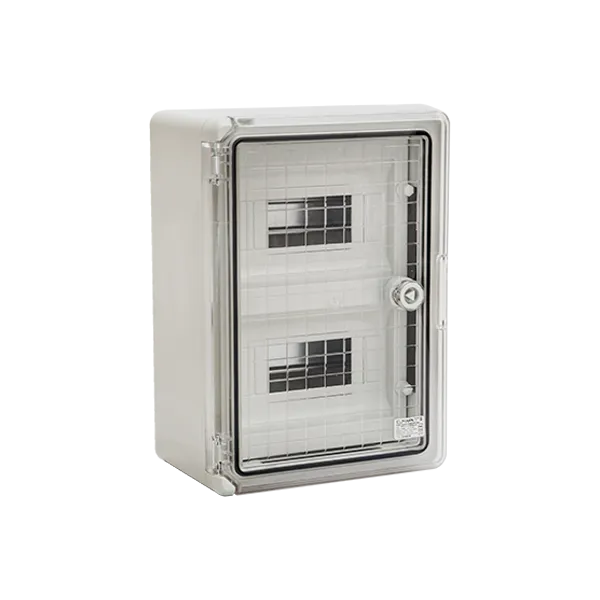 PP3112 BOARD ABS-TRANSPARENT DOOR-18 MODULES IP65