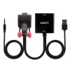 VGA - HDMI-adapteri audiolla LINDY Musta