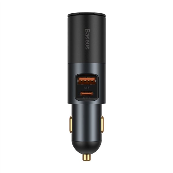 Baseus car charger Share Together PD 120W 1x USB 1x USB-C gray with car lighter socket
