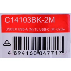 USB A - USB C Kaabel Unitek C14103BK-2M Must 2 m
