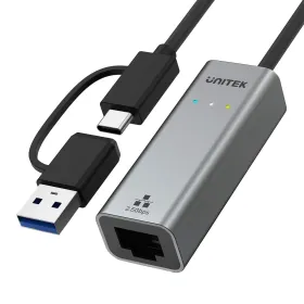 Адаптер USB-C—Ethernet Unitek U1313C Серый 30 cm