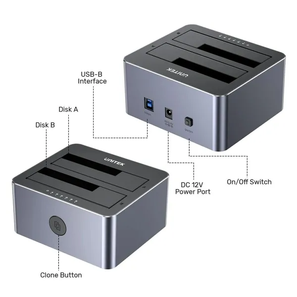 Charging base Unitek Y-3026GY01-EU