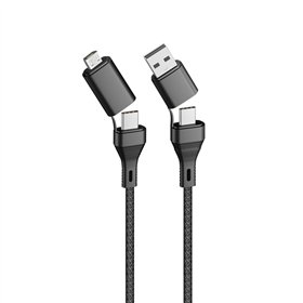 Forever CORE 4in1 cable USB + USB-C - USB-C + microUSB 1,2 m 3A black