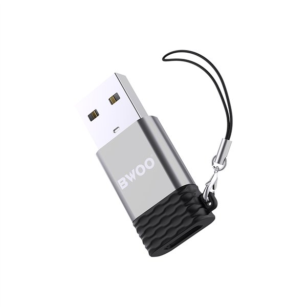 BWOO adapteris USB-C - USB pilkas OTG BZ-38 | Pirkti internetu — Megaluks