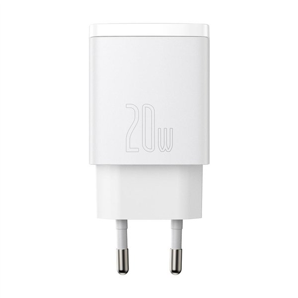 Baseus wall charger Compact PD 20W 1x USB-C 1x USB white