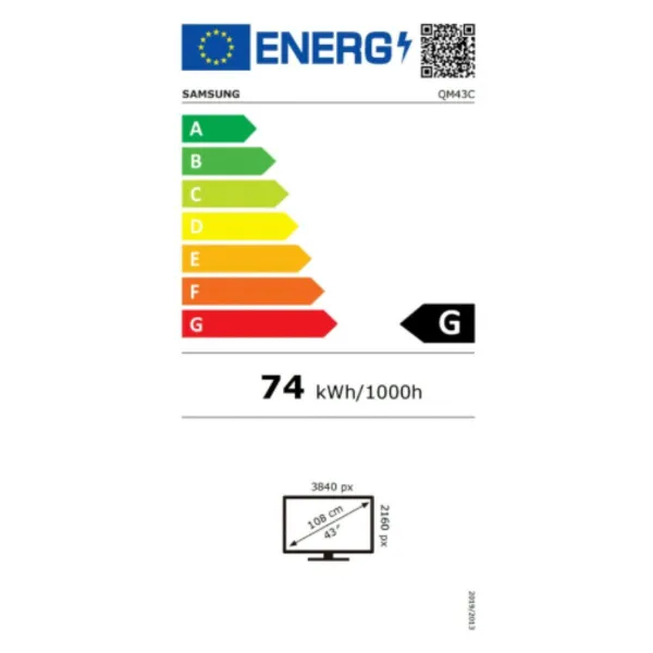 Videoseinä Monitori Samsung LH43QMCEPGCXEN 4K Ultra HD 43" LED