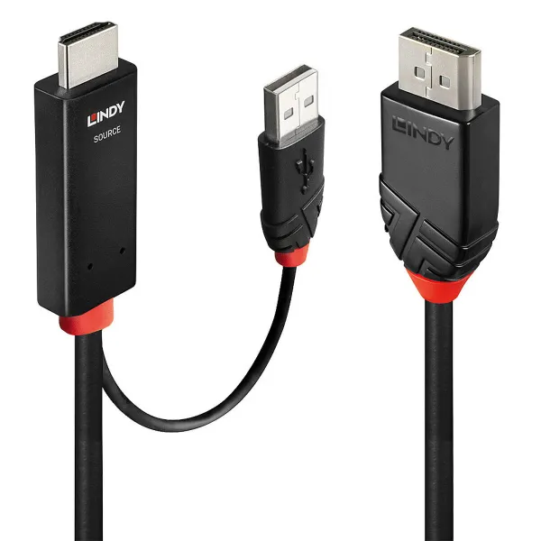 Адаптер HDMI—DisplayPort LINDY 41500 3 m Белый Чёрный