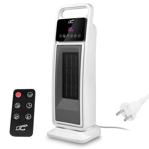 Baltas šildytuvas LTC su keraminiu kaitinimo elementu 1400/2000W su nuotolinio valdymo pultu