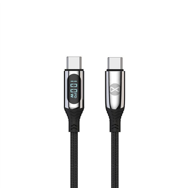 Forever LCD kabelis USB-C - USB-C 1,0 m 100W melns