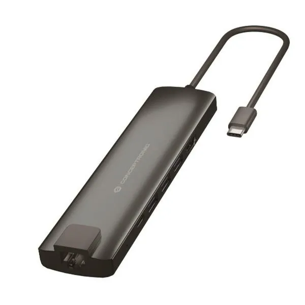 USB šakotuvas Conceptronic 110515507101 Aliuminis Pilka 9 viename