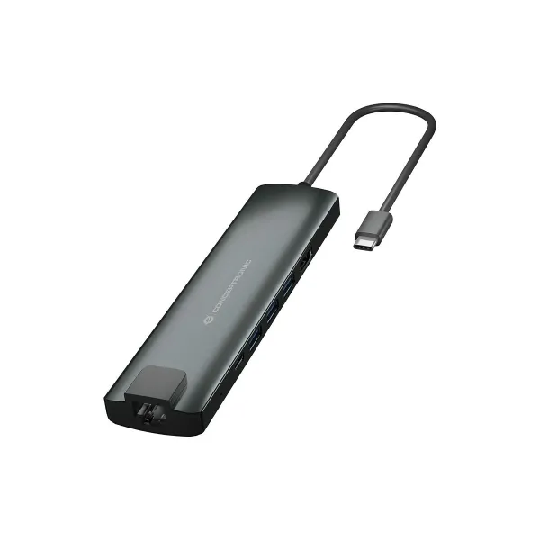 USB šakotuvas Conceptronic 110515507101 Aliuminis Pilka 9 viename
