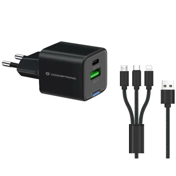 Sieninis įkroviklis Conceptronic 120550503101 Juoda 33 W (2 vnt.)