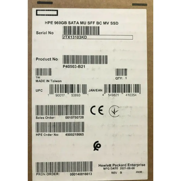 Kietasis diskas HPE P40503-B21 2,5" 960 GB