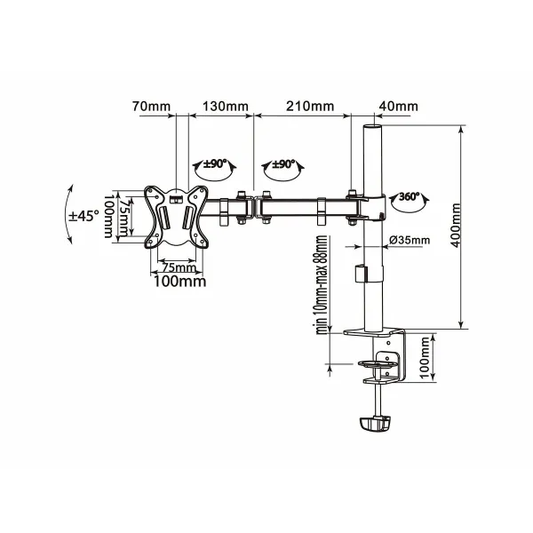 Ekrano laikiklis Equip 650151 27"