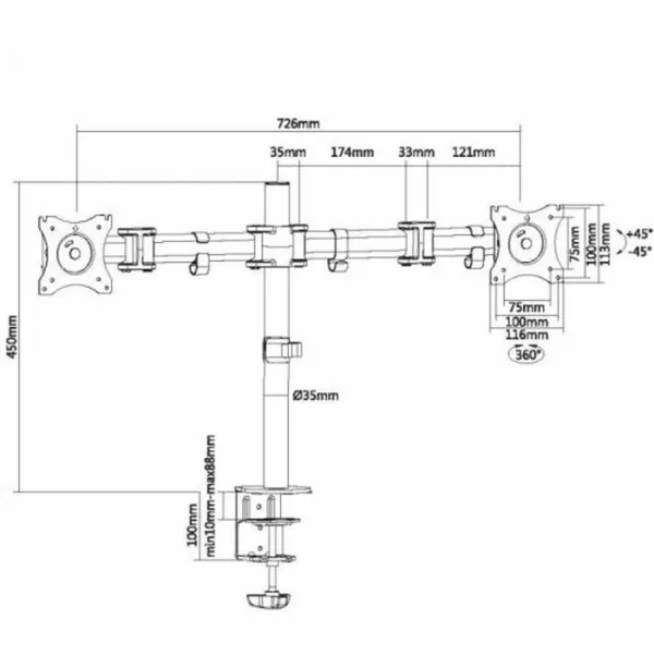 Ekrano laikiklis Equip 650115 13"-27"