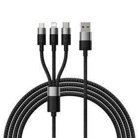 Baseus cable 3in1 StarSpeed USB - micro USB + Lightning + USB-C 1,2m 3,5A black