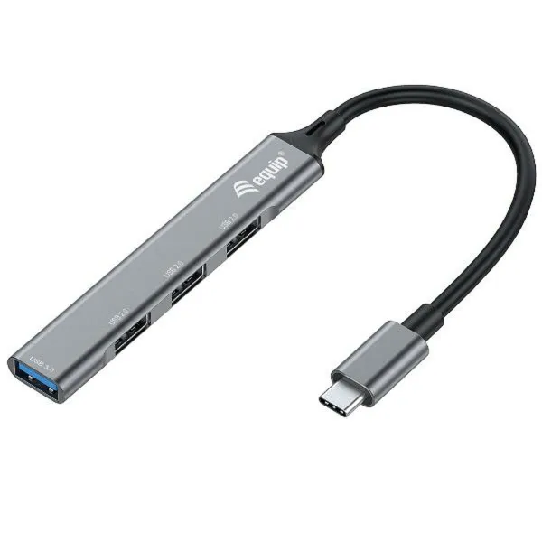USB-C-хаб на 4 порта Equip 12896107101 Алюминий