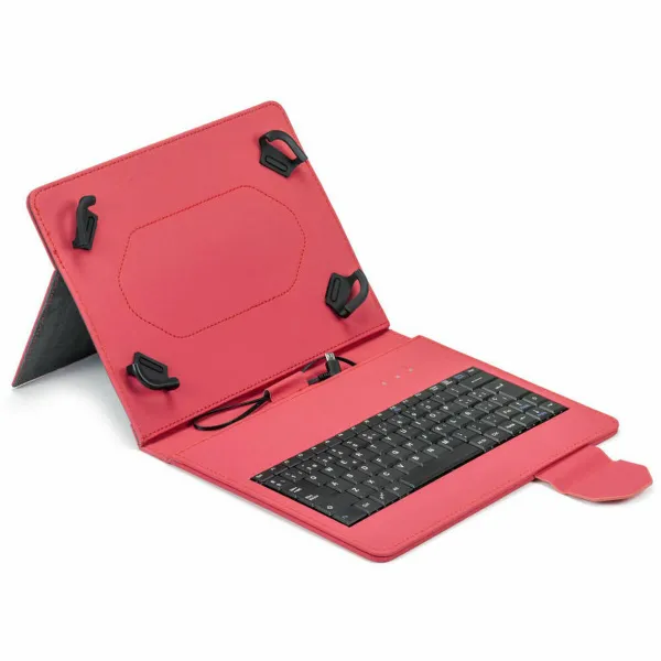 iPad planšetės dėklas + klaviatūra Maillon Technologique MTKEYUSBRED Juoda Raudona Ispaniška Qwerty