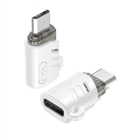 Адаптер XO NB256H USB-C - microUSB белый