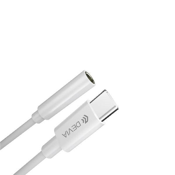 Devia adapter EC608 USB-C - 3,5mm pesa valge