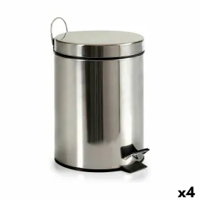 Pedal bin Berilo Silver Stainless steel Plastic 5 L (4 Units)