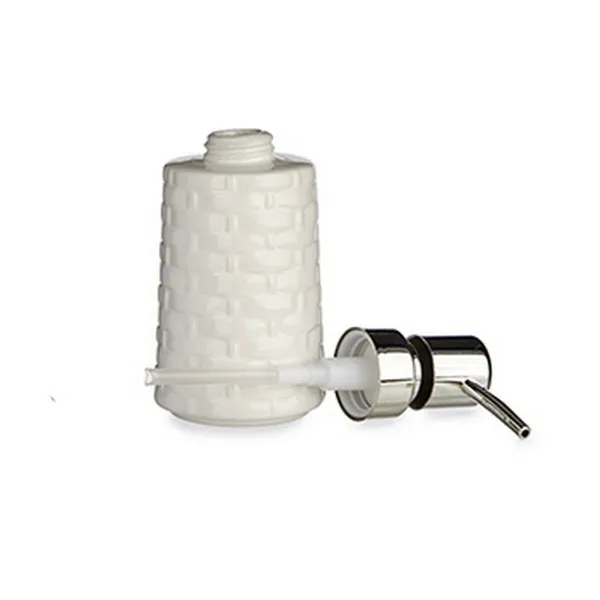 Soap Dispenser Berilo White Silver Ceramic 150 ml (6 Units)