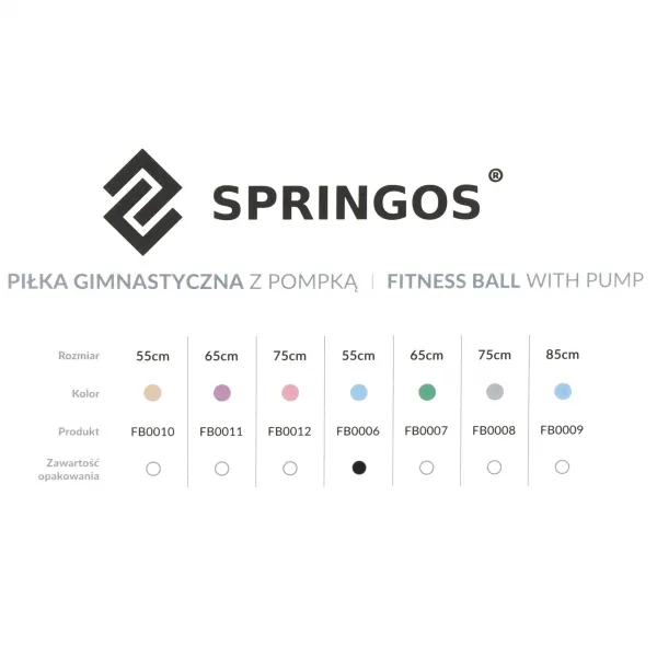 Kuntopallo pumpulla Springos FB0006 55cm