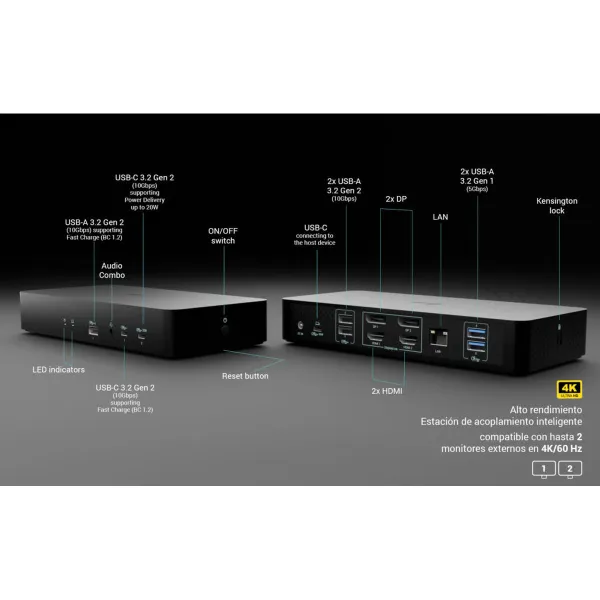 Latausasema i-Tec CAINTGDUAL4KDOCPD