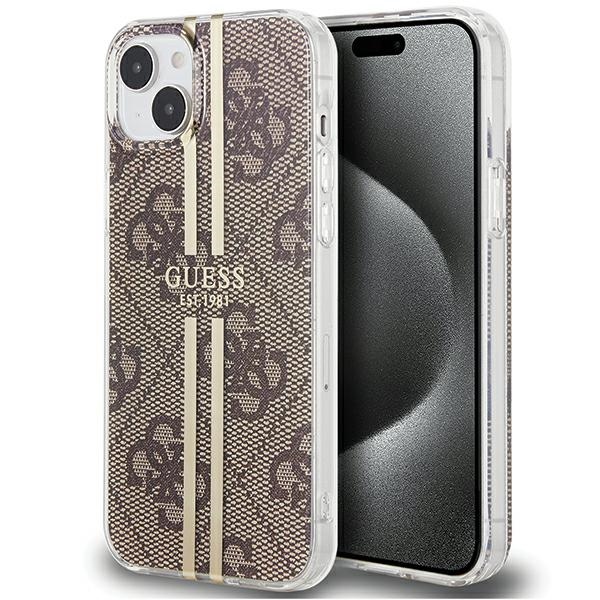 Guess aizsargvāciņš iPhone 15 Plus 6,7" GUHCP15MH4PSEGW brūns HC IML 4G ZELTA STRIPE