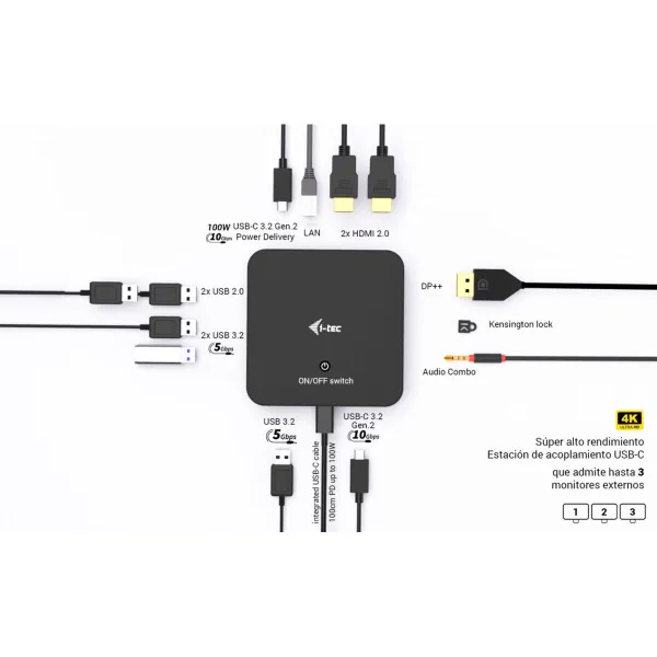 USB Centrmezgls i-Tec C31TRIVIDPRO100W Melns 100 W