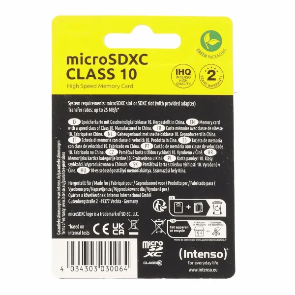 Mikro SD Atmiņas karte ar Adapteri INTENSO 3413491 128 GB