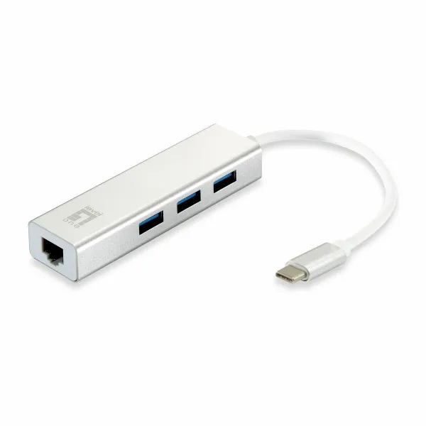 USB Centrmezgls Level One USB-0504 Melns Sudrabains