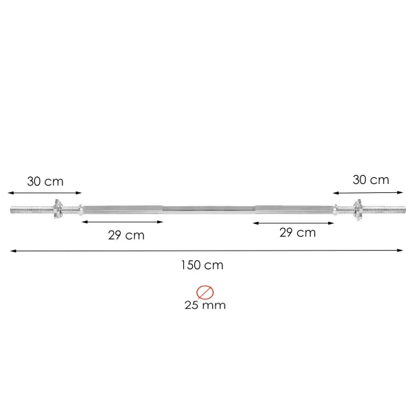 Fitnessi kaalukangi Springos FA1048 150 cm 25mm