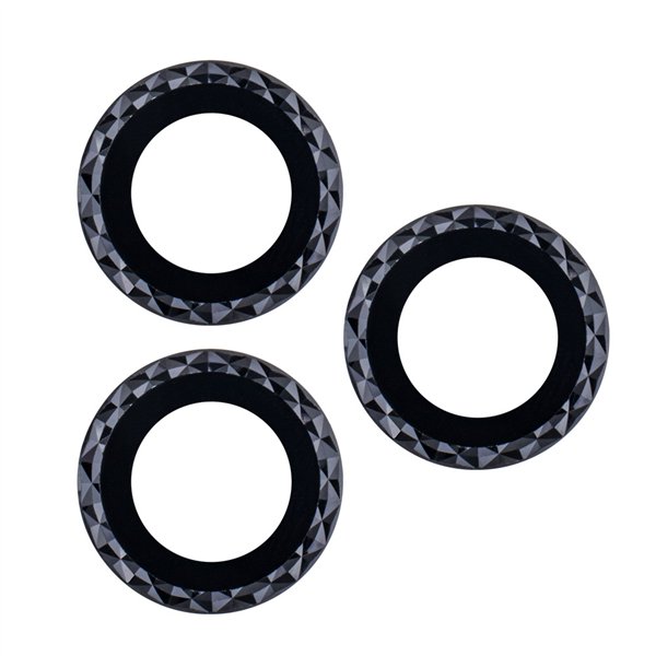 iPhone 12 Pro 6,1" juodų rombo formos akinių lęšių rinkinys (3 vnt.)