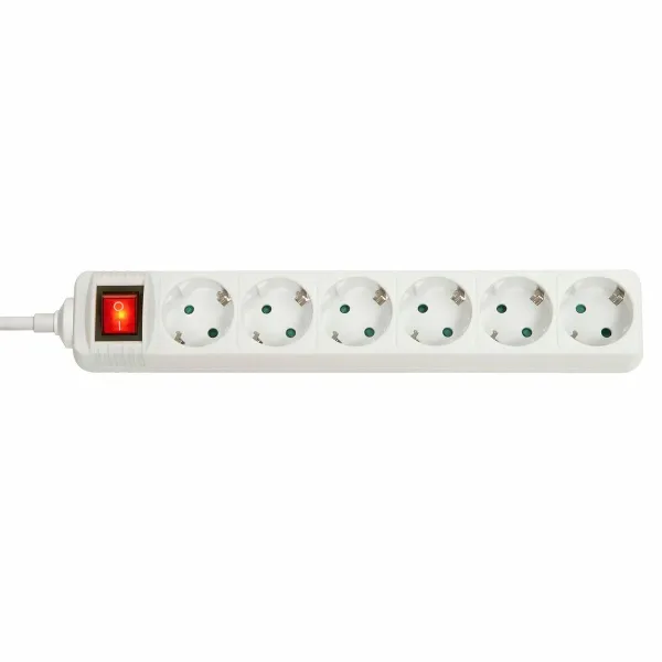 Strāvas virtene - 6 ligzdas ar Slēdzi LINDY Balts 3500 W 1,4 m