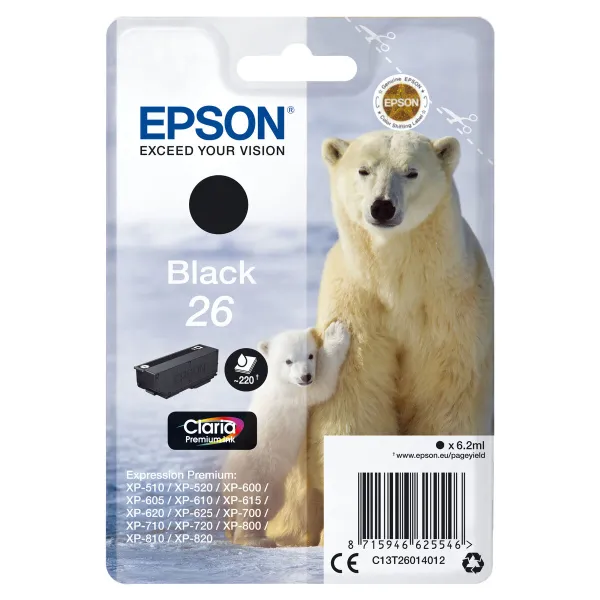 Картридж с оригинальными чернилами Epson T2601 Чёрный