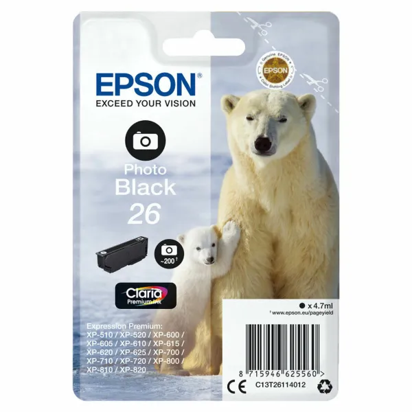 Alkunperäinen mustepatruuna Epson T2611 Musta