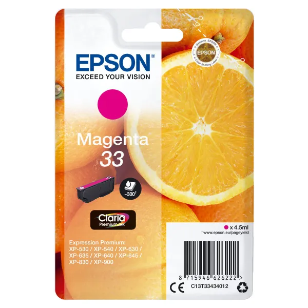 Suderinamas rašalo kasetė Epson C13T33434012 Rožinė