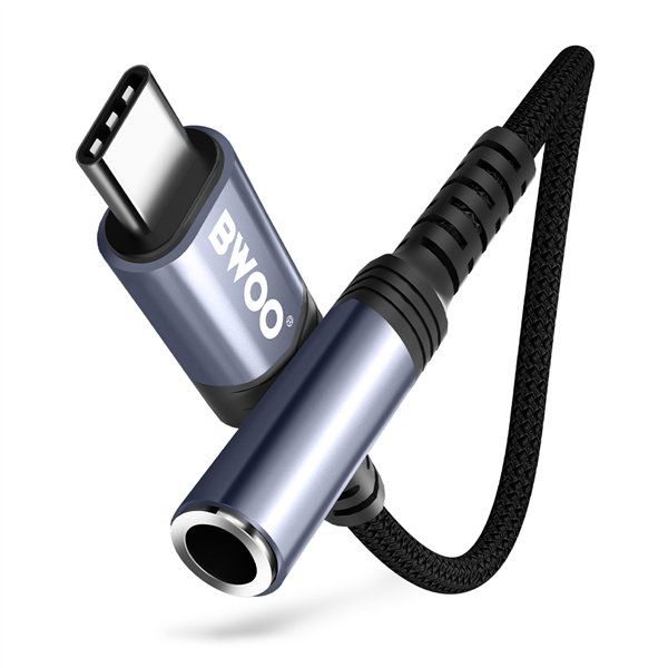 BWOO-sovitin AUX 3.5mm - USB-C musta BZ47 | Osta verkosta — Megaluks