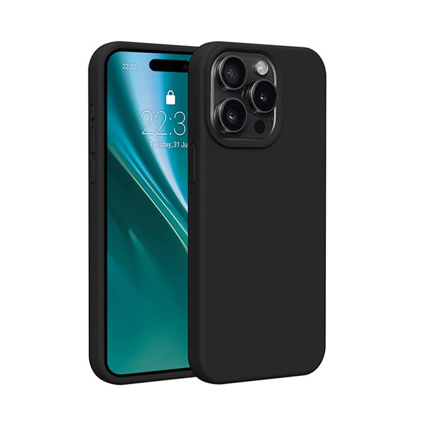 „Etteri“ silikoninis dėklas, skirtas „iPhone 15 Pro 6,1“ (juodas)