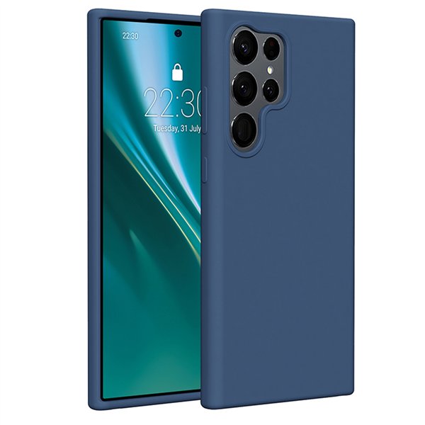 Etteri Silikona maciņš priekš Samsung Galaxy S23 Ultra tumši zils