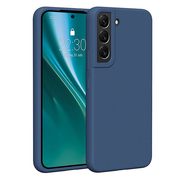 Силиконовый чехол Etteri для Samsung Galaxy S22 темно-синий