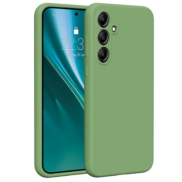 Силиконовый чехол Etteri для Samsung Galaxy A55 5G светло-зеленый